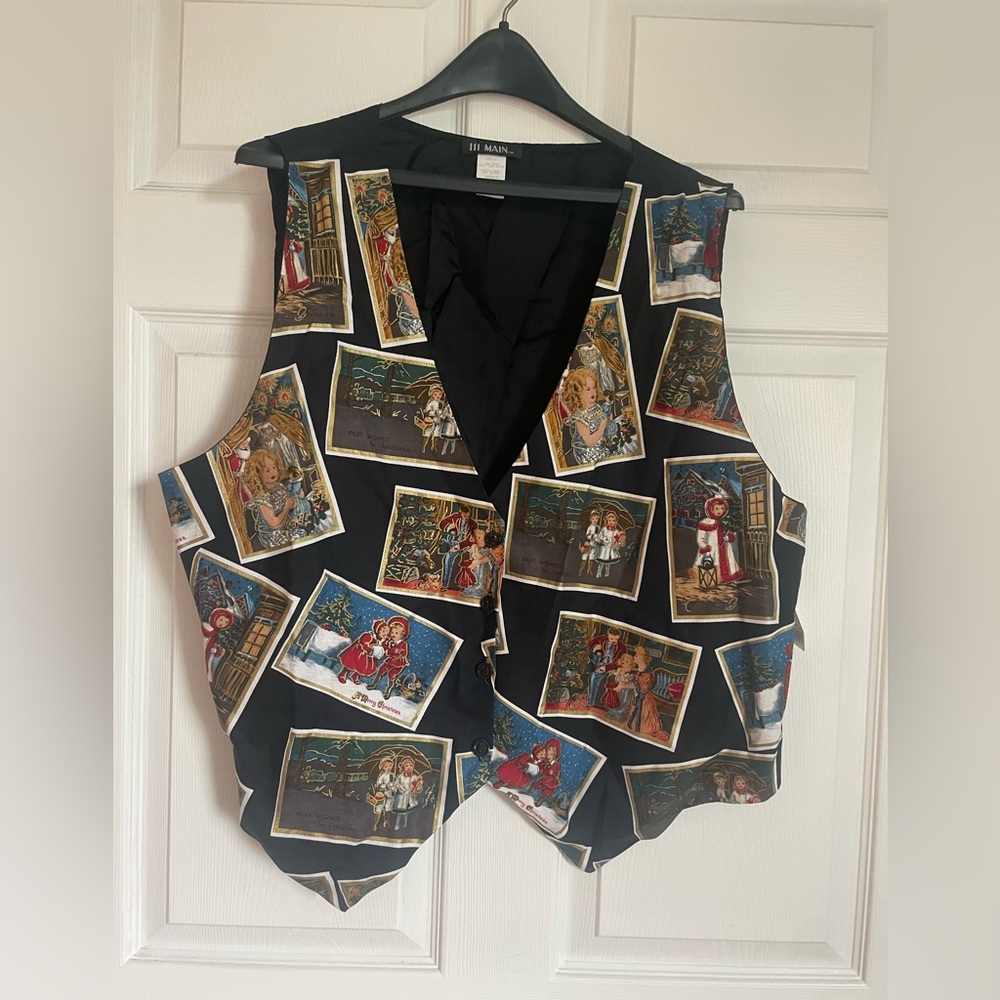Festive Vintage Postcard Vest
